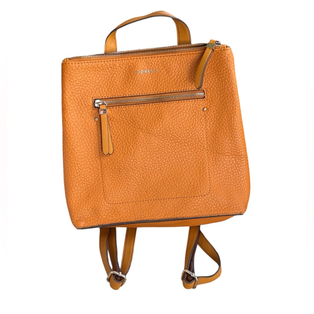 Fiorelli 100 % Orange Leather Mini Backpack Bag Purse